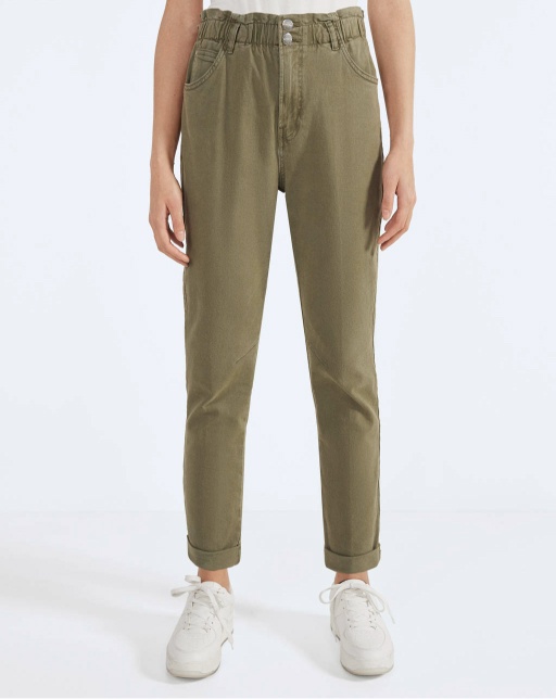 Trousers with elastic waistband